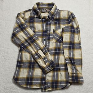 First Wave Blue and Yellow Plaid Button Down Shirt